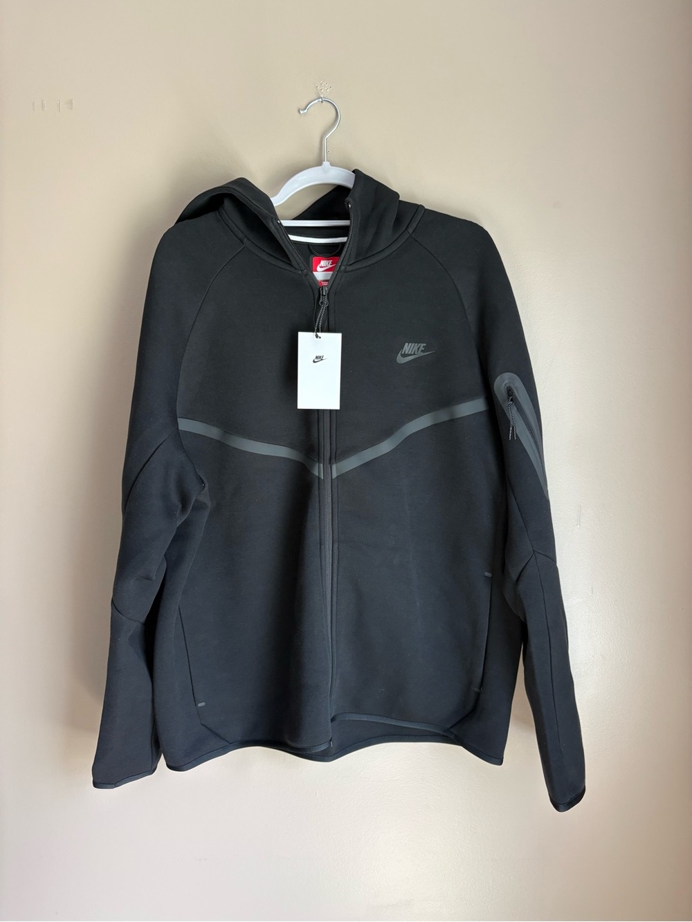Nike Black Hooded Tech Jacket with Reflective Accents